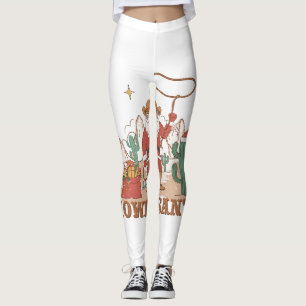 Howdy Santa Claus Cowboy Western Christmas Pj Paja Leggings