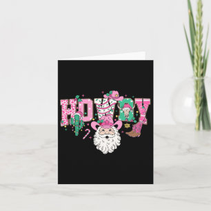 Howdy Santa Claus Pink Christmas Country Cowboy Sa Karte