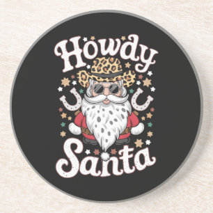 Howdy Santa Western Cowboy Rodeo Weihnachtsgeschen Getränkeuntersetzer