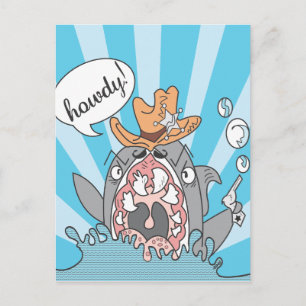 Howdy Shark Postcard Postkarte