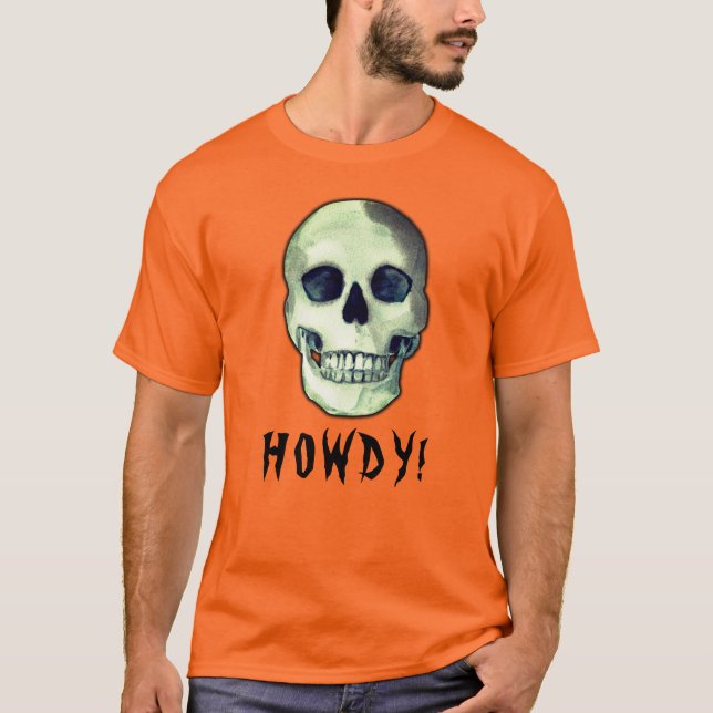 HOWDY! Skull-Gothic gruselig lustig T-Shirt (Vorderseite)