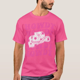 Howdy Southern Western Girl Country Rodeo Rosa Kuh T-Shirt