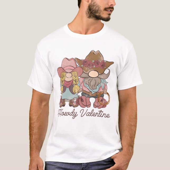 Howdy Valentine Country Gnomes T-Shirt (Vorderseite)