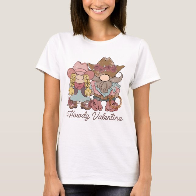 Howdy Valentine Country Gnomes T-Shirt (Vorderseite)