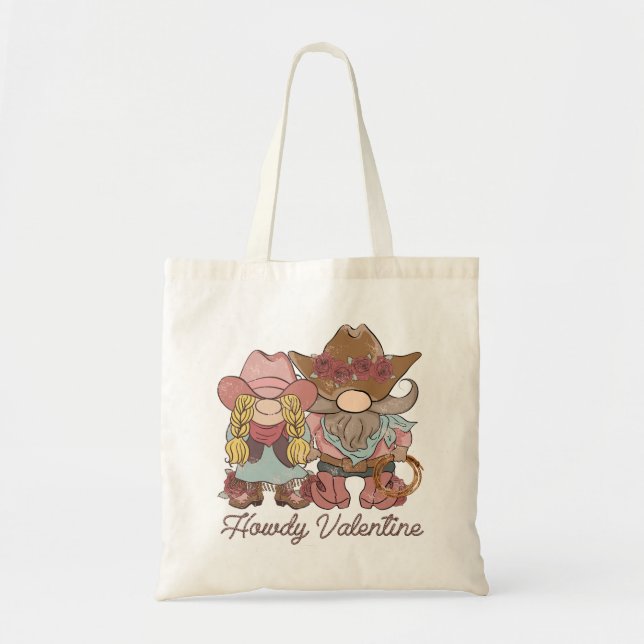 Howdy Valentine Country Gnomes Tragetasche (Vorne)