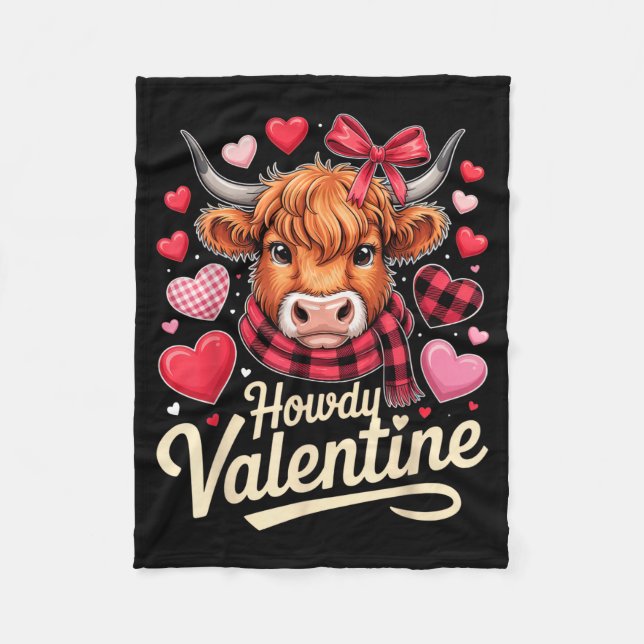 Howdy Valentine Cow Love Outfit For Couples And Af Fleecedecke (Vorderseite)