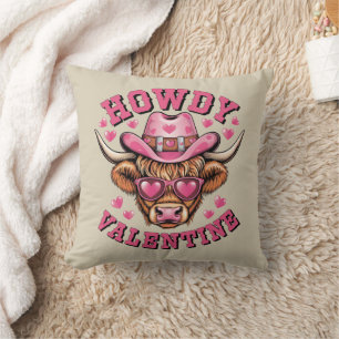 Howdy Valentine Cow Valentines Da&y Coquette Liebe Kissen