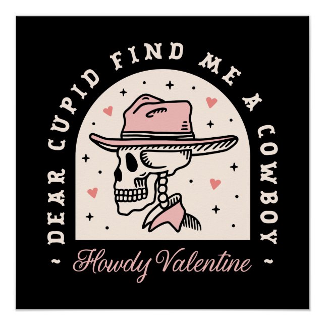 Howdy Valentine Cowboy dunkle Romantik gotisch sch Poster (Vorderseite)
