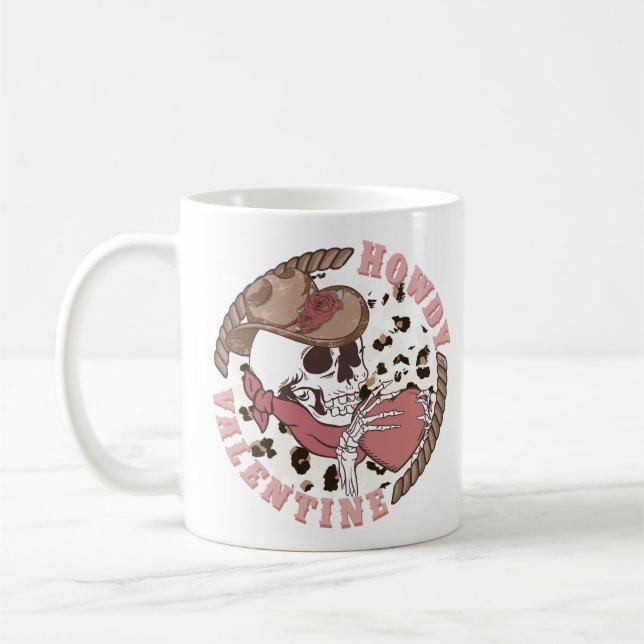 Howdy Valentine Skeleton Kaffeetasse (Links)