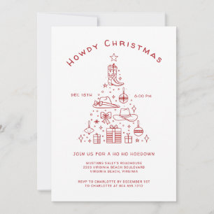 Howdy Weihnachten Western Nieder Weihnachten Party Einladung