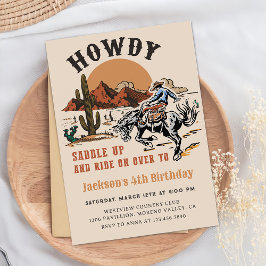 Howdy! Western Rodeo Cowboy Einladung zum Geburtst