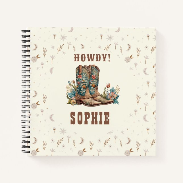 Howdy! Wild-West-Cowgirl Notizbuch (Vorderseite)