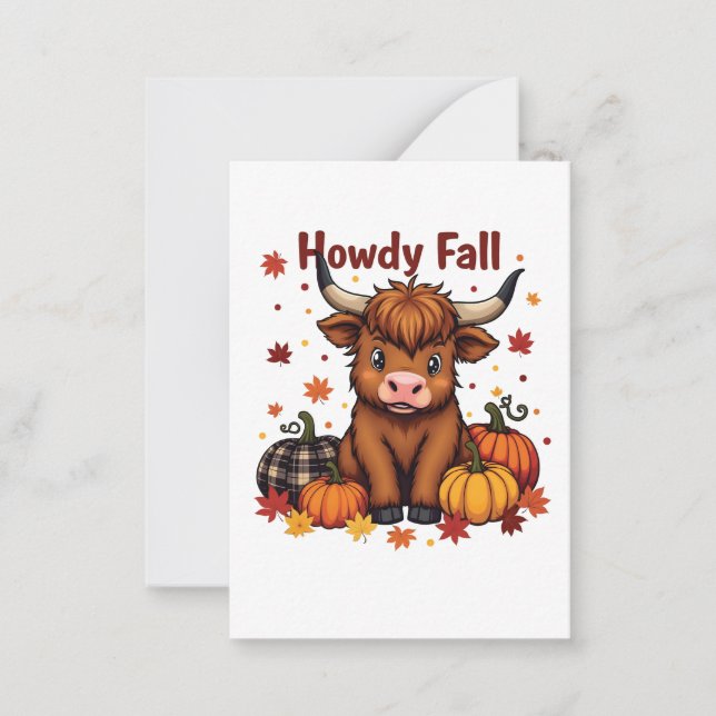 Howdy Y'all Herbst Moo Cow Daimler Pumpkin Mitteilungskarte (Vorderseite)
