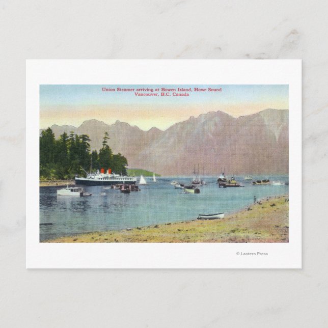 Howe Sound View von Gewerkschaft Steamer auf der I Postkarte (Vorderseite)