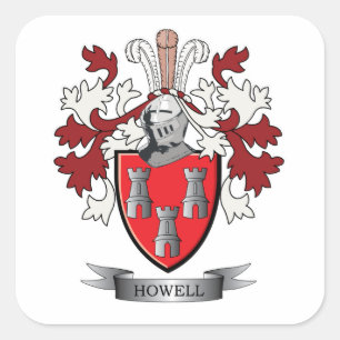 Howell-Familienwappen-Wappen Quadratischer Aufkleber