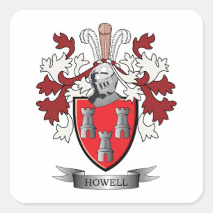 Howell-Familienwappen-Wappen Quadratischer Aufkleber