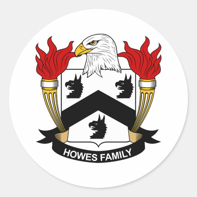 Howes Familienwappen Runder Aufkleber (Vorderseite)