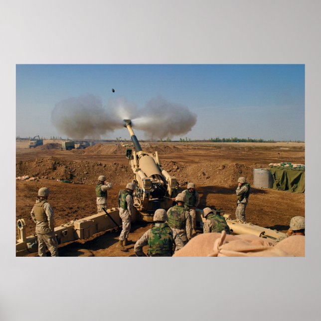 Howitzer Gun Crew United Staaten Marine Corps Poster (Vorne)