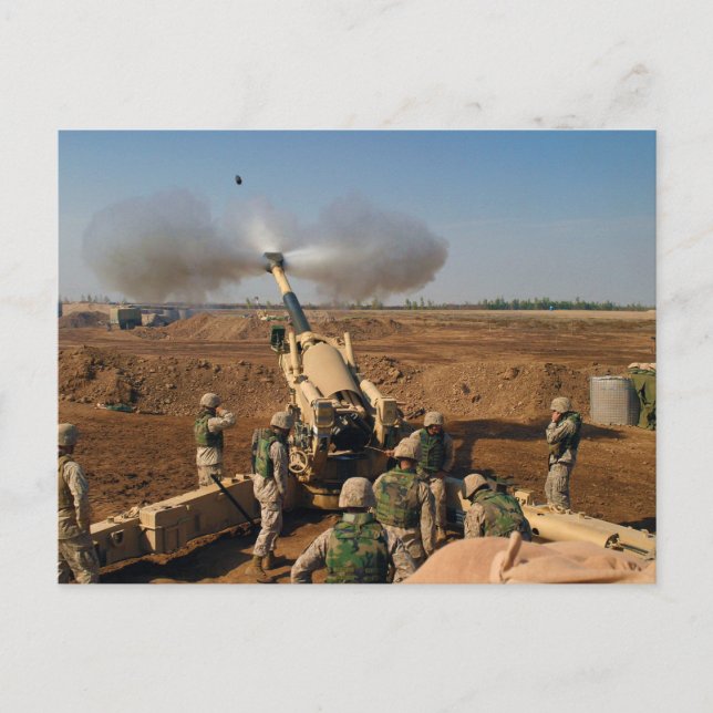 Howitzer Gun Crew United Staaten Marine Corps Postkarte (Vorderseite)