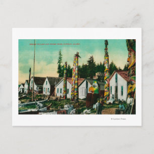 Howkan, Alaska Indian Village und Totems Postkarte