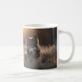 Howl an der Morgendämmerung mit der Zwei-Wolf-Sonn Kaffeetasse