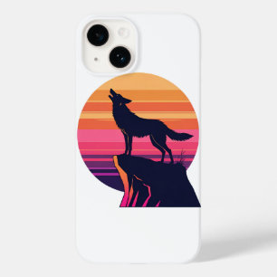 Howl at dusk - Retro Coyote Sunset Case-Mate iPhone 14 Hülle