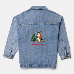 Howl-iday Cheer Beagle mit einem Weihnachtsbaumdes Jeansjacke
