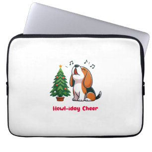 Howl-iday Cheer Beagle mit einem Weihnachtsbaumdes Laptopschutzhülle