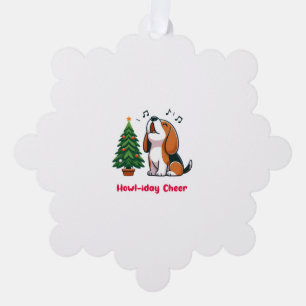 Howl-iday Cheer Beagle mit einem Weihnachtsbaumdes Ornament Karte