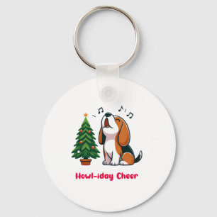 Howl-iday Cheer Beagle mit einem Weihnachtsbaumdes Schlüsselanhänger