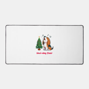 Howl-iday Cheer Beagle mit einem Weihnachtsbaumdes Schreibtischunterlage