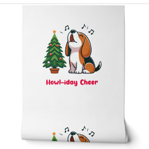 Howl-iday Cheer Beagle mit einem Weihnachtsbaumdes Tapete
