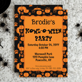 Howl-O-Ween Dog Party Halloween Invitation Einladung