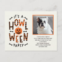 Howl-O-Ween Halloween Party Invitation Carte posta