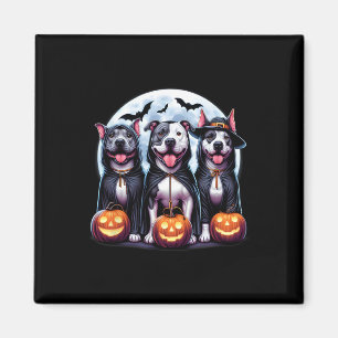 Howl-o-ween Halloween Pitbull Dog Pumpkin Ghost Te Magnet