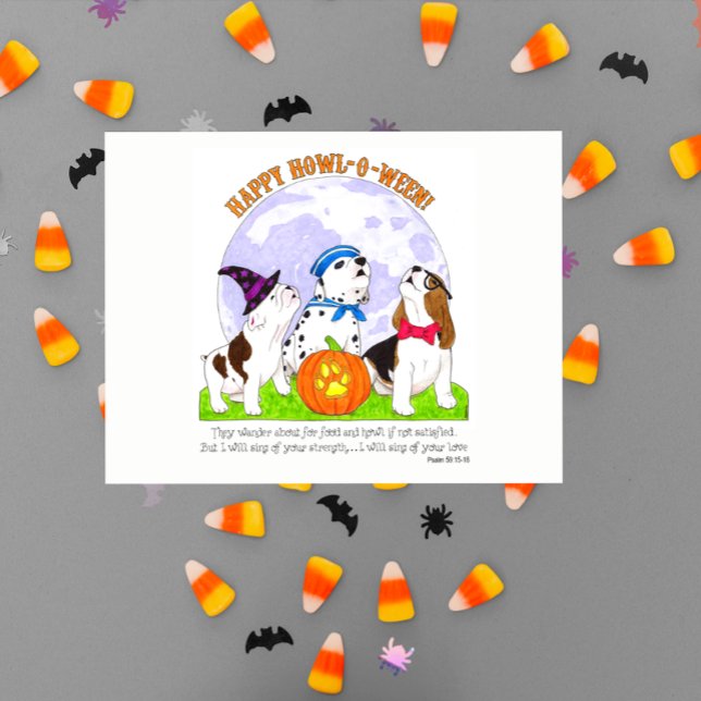 Howl-O-Ween Hunde in KostümHalloween Postkarte (Von Creator hochgeladen)