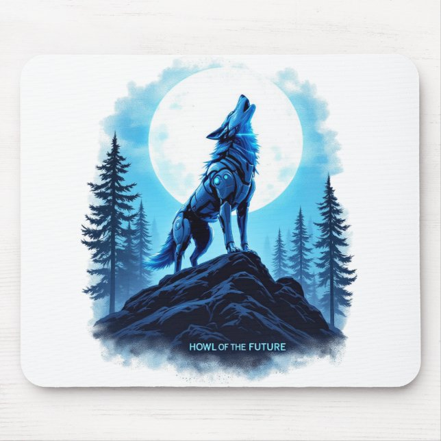 Howl of the Future - Roboter Wolf Mousepad (Vorne)