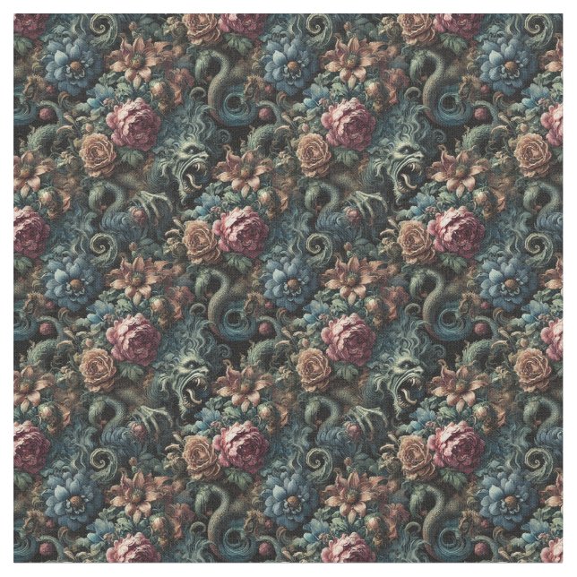 Howl of the Gilded Wild - Gothic Dense Tile Stoff (Nahaufnahme)