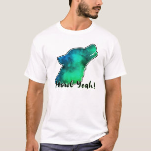 Howl Yeah! Space Galaxy Wolf Silhouette T - Shirt
