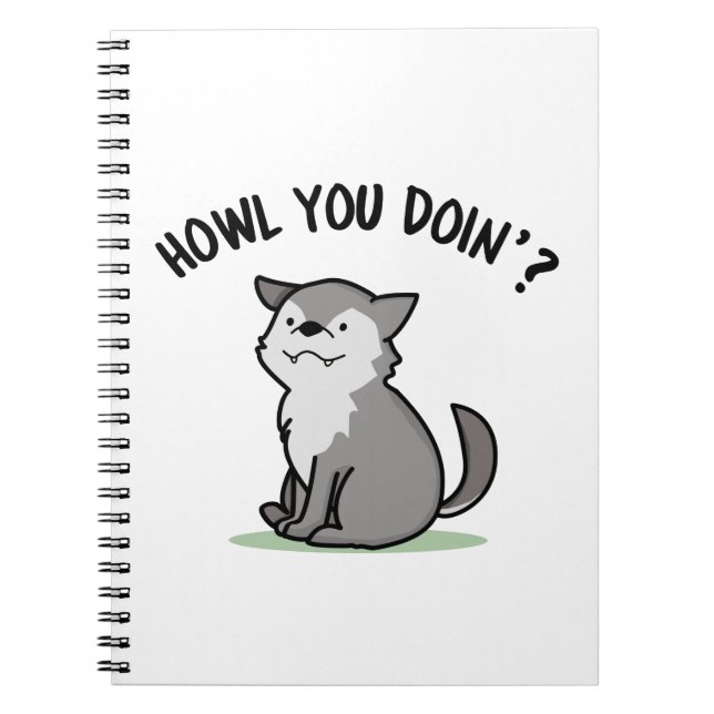 Howl You Doin Funny Baby Wolf Puff Notizblock (Vorderseite)