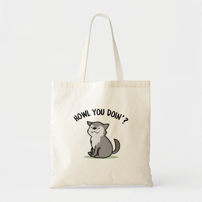 Howl You Doin Funny Baby Wolf Puff Tragetasche (Vorne)