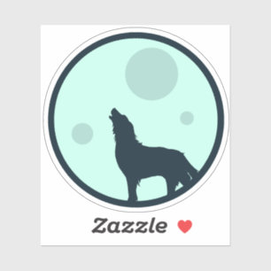 Howl zum Mond Aufkleber