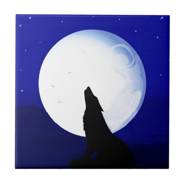 Howlin Coyote - Tucson Arizona Fliese (Vorderseite)