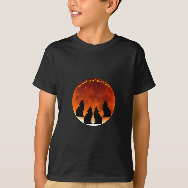 Howling am Mond. T-Shirt (Vorderseite)