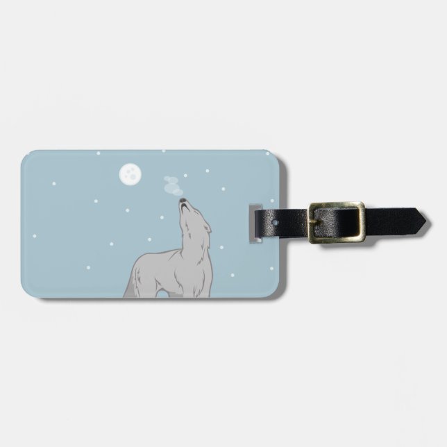 Howling Arctic Wolf Gepäckanhänger (Vorderseite horizontal)