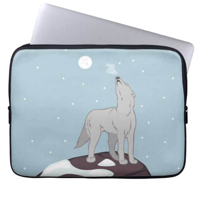 Howling Arctic Wolf Laptopschutzhülle (Vorderseite)