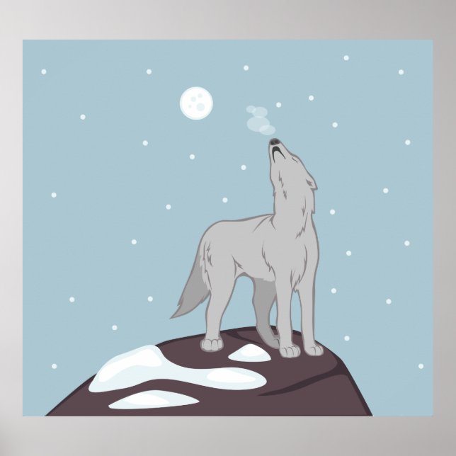 Howling Arctic Wolf Poster (Vorne)