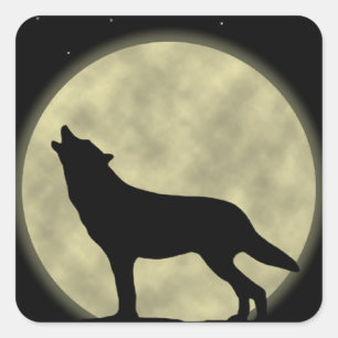 Howling at the Moon Wolf Stickers