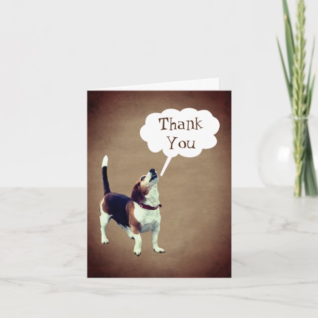 Howling Beagle Cute Carte de remerciements personn (Devant)