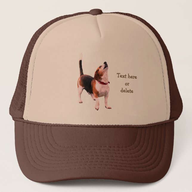 Howling Beagle Dog Personalized Truckerkappe (Vorderseite)